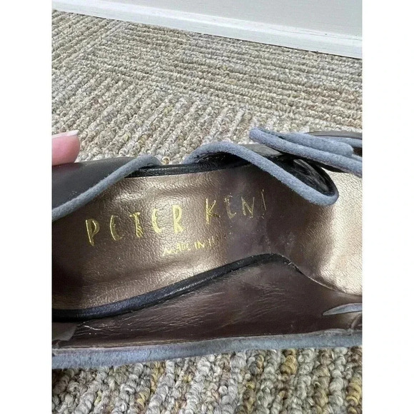 Peter Kent Vintage Black/Gray Mary Jane Button Vero Cudio 36.5 US 6.5 Excellent - Picture 10 of 15